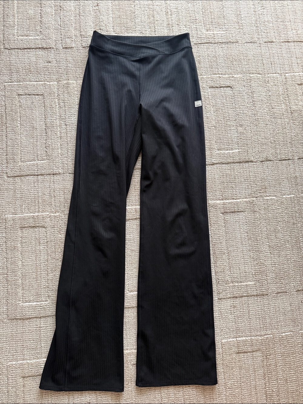 Vuori Black Ribbed Boot Cut Pants